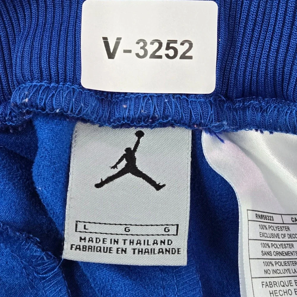 VINTAGE Air Jordan Men Activewear Pants Large Blue Sweatpants Logo Y2K READ